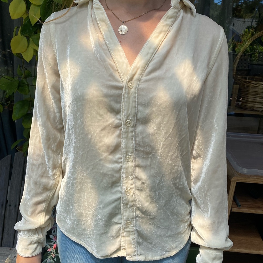 CP Shades Cream Velvet Cara Top